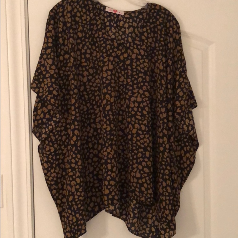 buddy love animal print tunic poncho